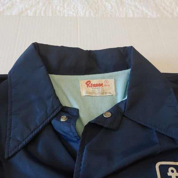Anchor Hocking Employee Jacket VINTAGE Windbreaker Coat Rennoc USA Blue Small - Picture 6 of 10